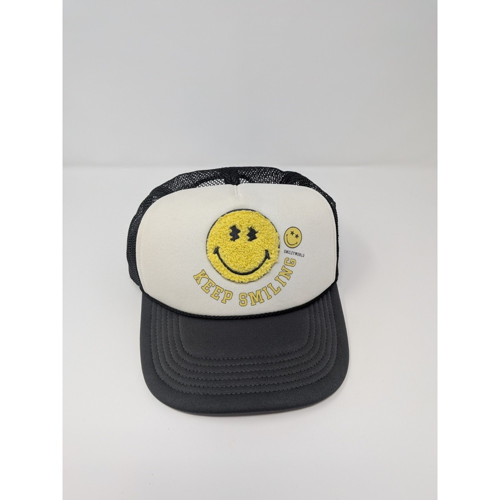 Smiley World Face Keep Smiling Snapback Adjustable Trucker Ball Everyday Hat
